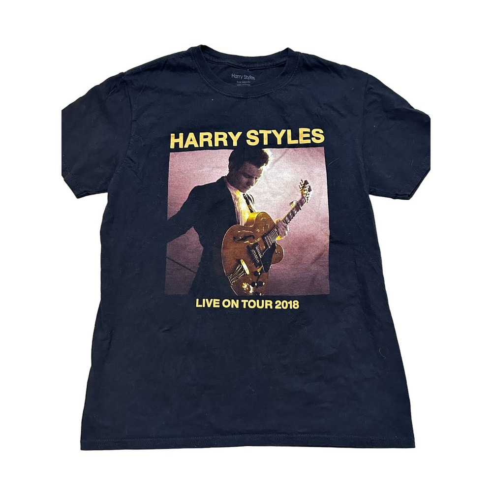 Harry Styles Band Graphic Tee 2018 Men Size Medium Black Swift Tour